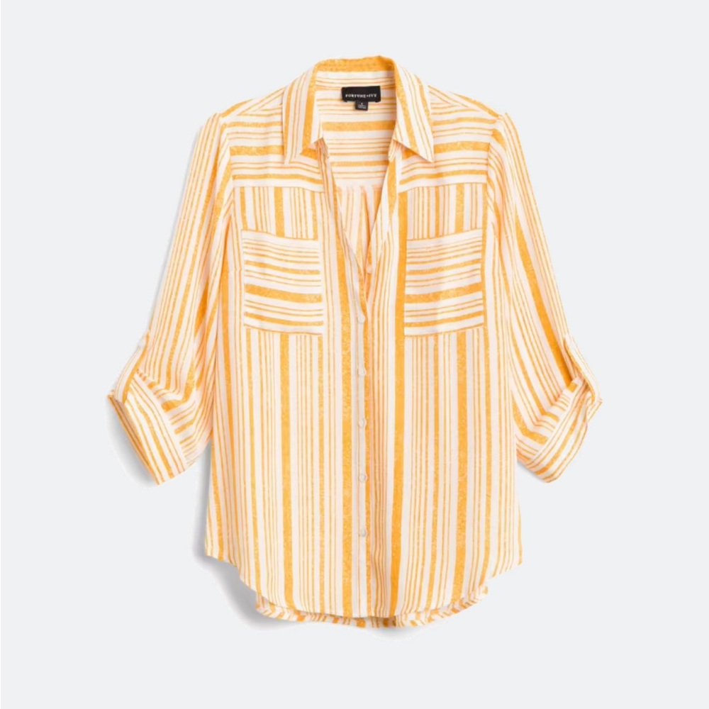 Yellow Striped Button-Down Shirt